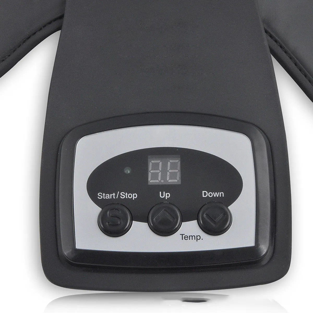 Infrared knee and shoulder warming massager unit with adjustable temperature dial and soft pads.