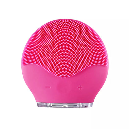Electric waterproof silicone facial cleansing brush with USB charging in various colors