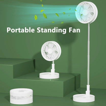 Portable USB Rechargeable Fan with 4 Adjustable Speeds, Powerful Airflow, and Long-Lasting Battery for Indoor and Outdoor Use