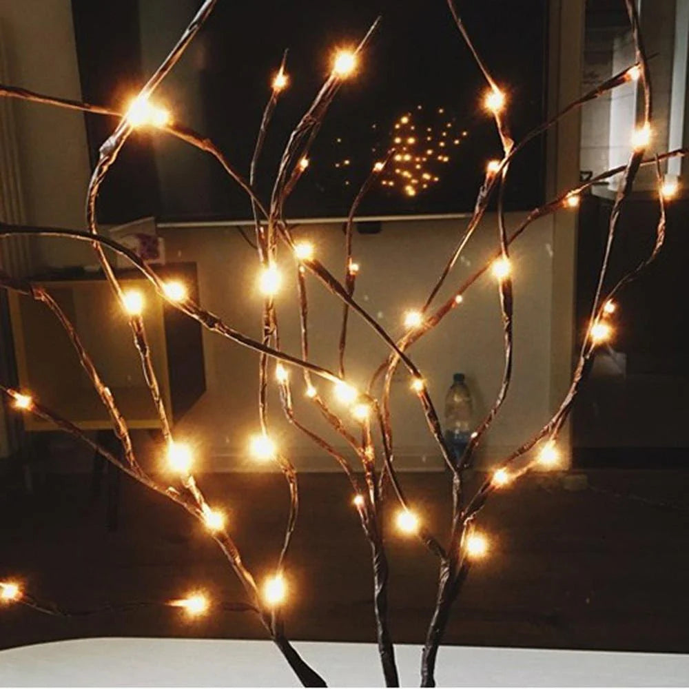 Elegant Twig Lights with 20 LED bulbs, perfect for decorating any space with a warm, enchanting ambiance
