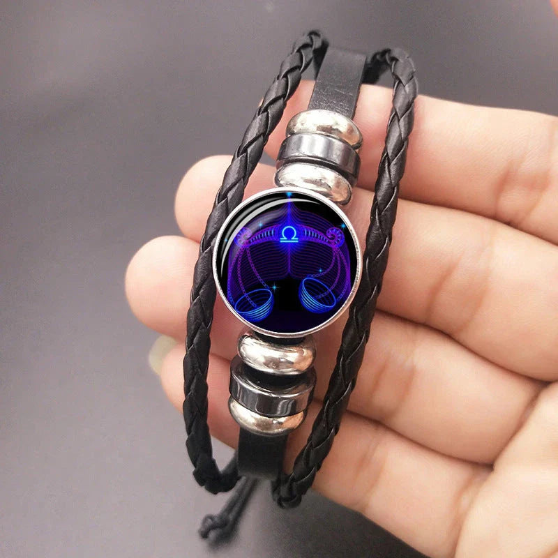 Stylish zodiac constellation bracelet with 12 zodiac sign design options