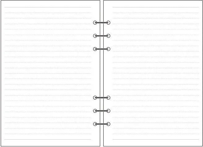 6-hole loose-leaf notebook refill, A5 Daolin paper, 40 sheets, blank dot matrix lined square pages