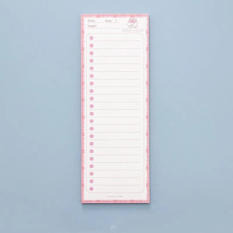Cartoon notepad with plastic box and colourful striped or bear bunny designs