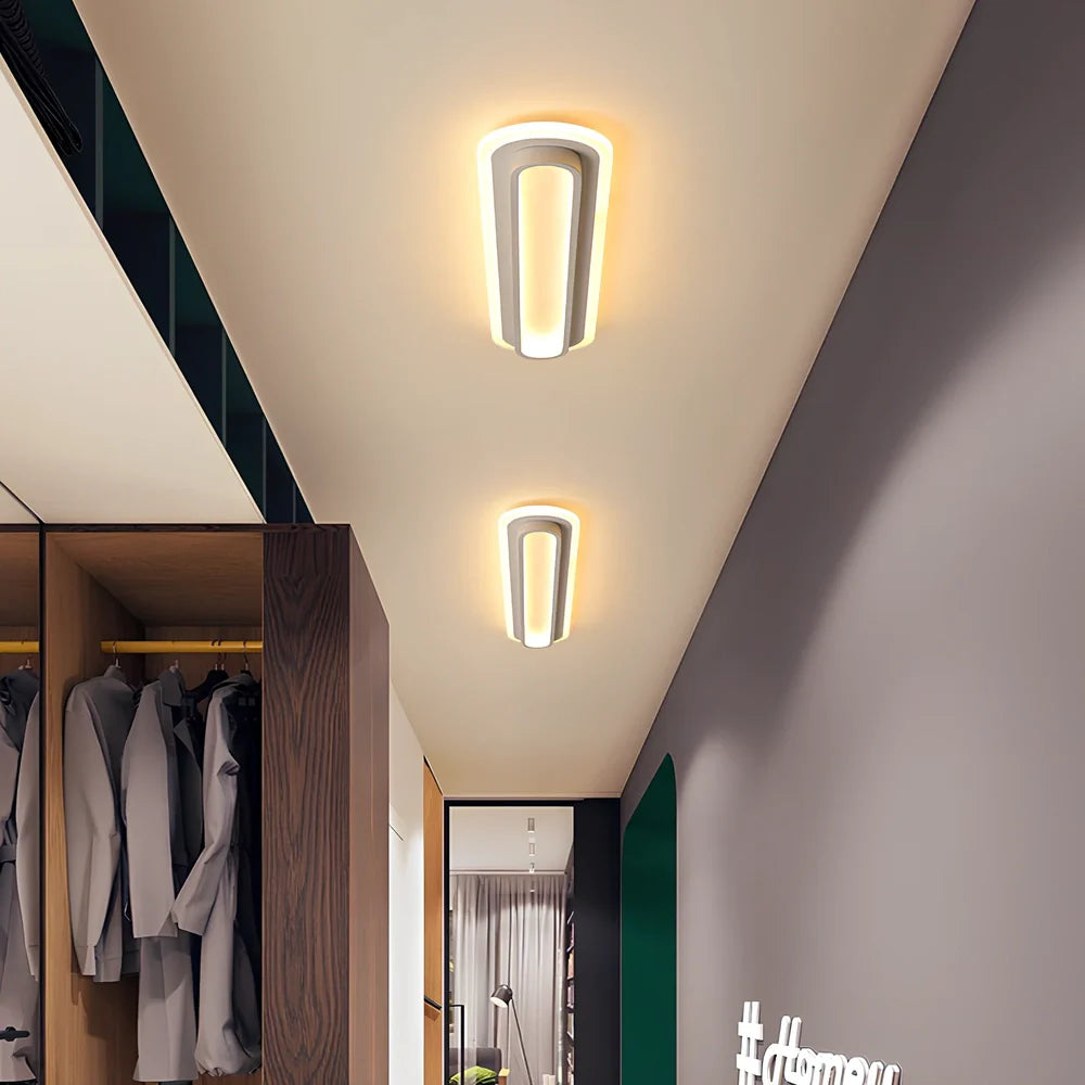 Rectangular ceramic LED ceiling light with iron body in black or white finish, dimensions 480-1000mm x 150mm x 50mm