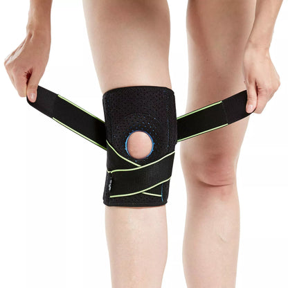 Black sports kneepads for cycling protection, lightweight and durable