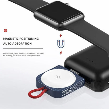 Portable magnetic wireless charger for Apple Watch with fast charging and compact design