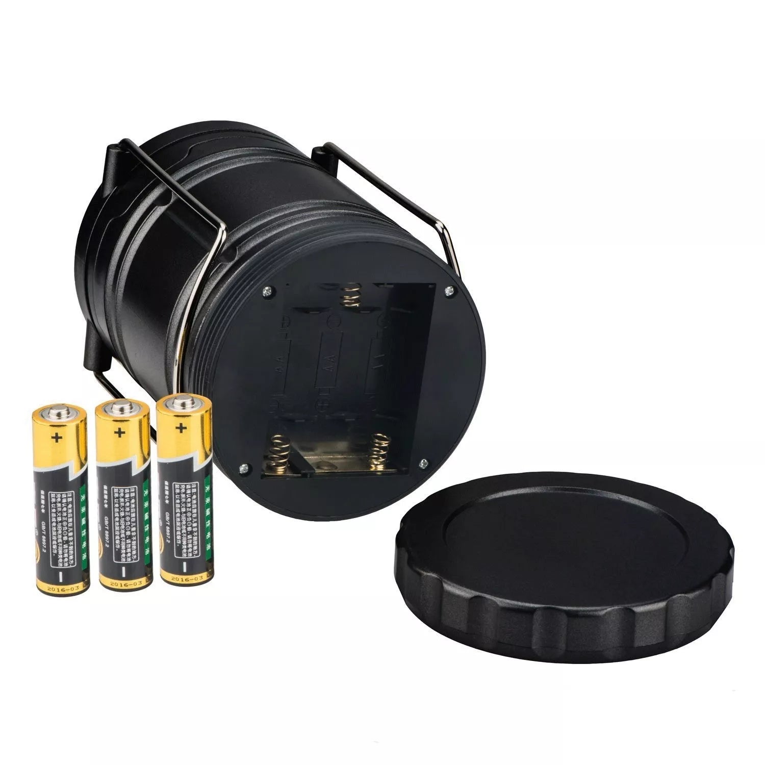 Solar-powered COB camping lamp with telescopic design and fold-away handles