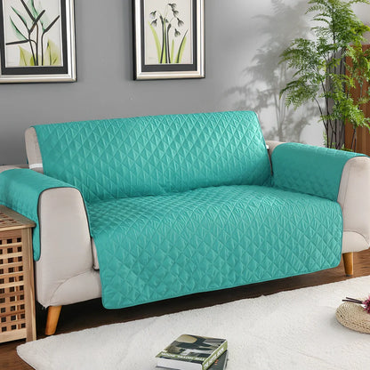 Lake blue pet waterproof compartment sofa cushion 190x228cm in polyester protecting against spills