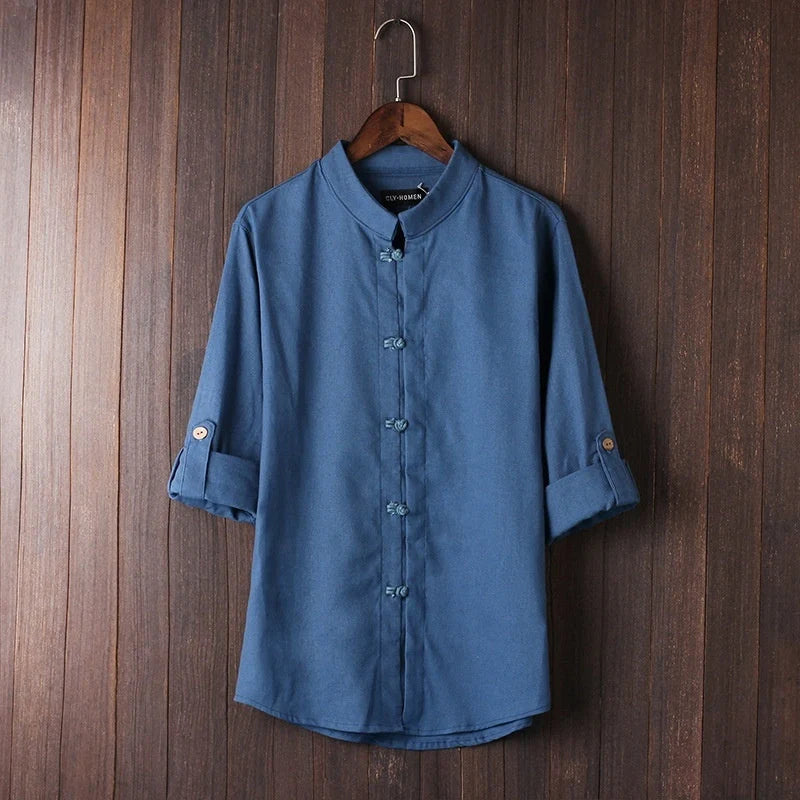 Men's vintage linen shirt in various colors and sizes for a stylish, comfortable look