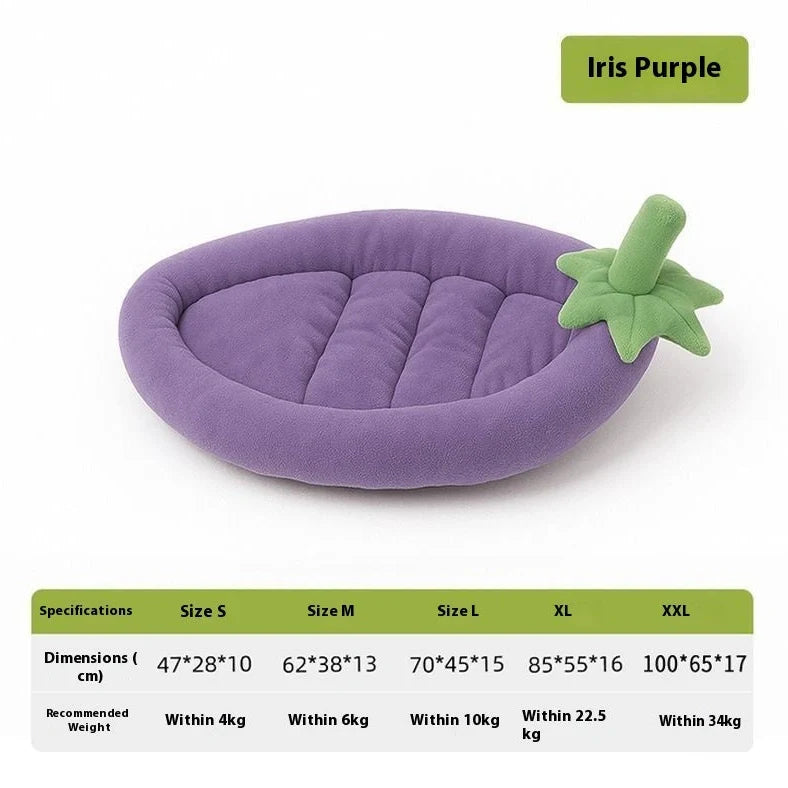Universal removable washable dog mat in eggplant pet pad-brown colour showing cloth texture and rectangular shape