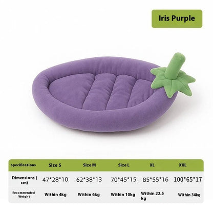 Universal removable washable dog mat in eggplant pet pad-brown colour showing cloth texture and rectangular shape