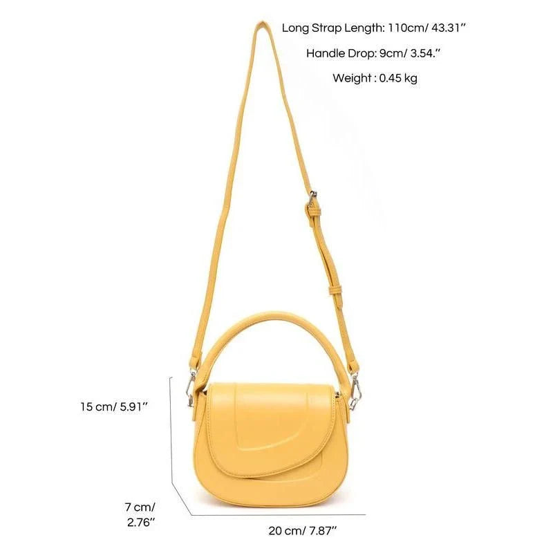 Elegant minimalist beige saddle-shaped shoulder bag with adjustable straps