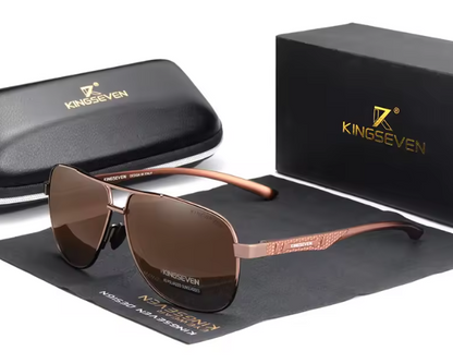Men's Aviator Sunglasses with Polarised HD Lenses: Reduce Glare by 99% and Enhance Contrast for Clearer Vision in Bright Conditions