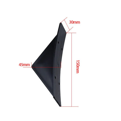 Black universal triangle rear car spoiler made from ABS plastic with a 15cm base.