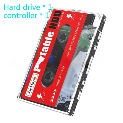 2TB external mechanical hard disk with USB cable and protective case for mobile gaming storage