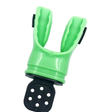 Plastic-free 110mm silicone diving mouthpiece in various solid and transparent colours.