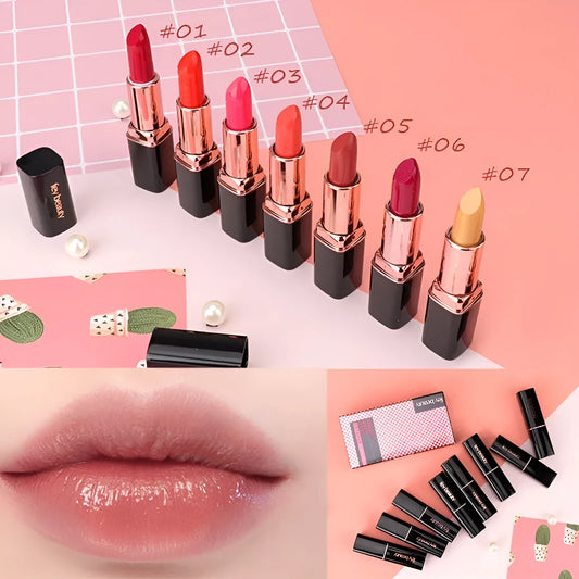 Fey Beauty Cameo Brown nude moisturising lipstick bullet and case.