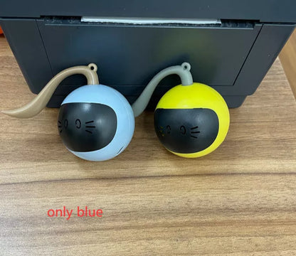 Automatic electric motion cat toy with pink nylon cover and ball