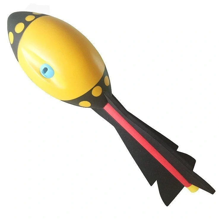 Red and yellow torpedo-shaped rocket javelin ball toy for children's outdoor throwing games