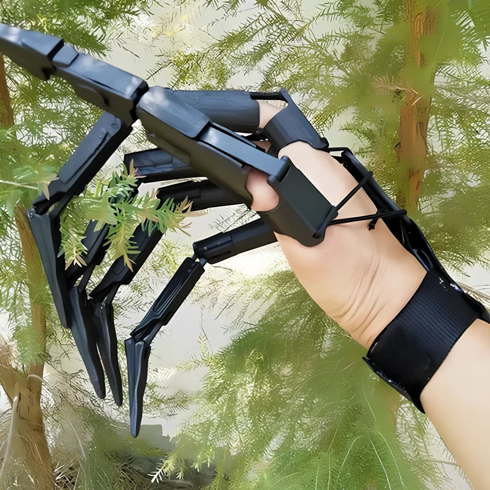 Black and white latex Halloween finger paws with left and right anatomical designs