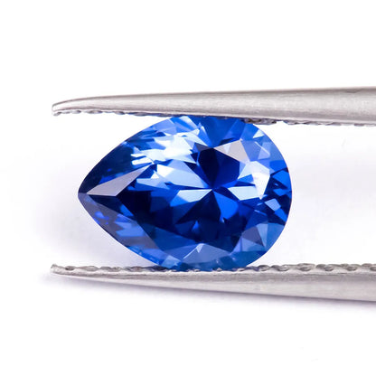 Royal blue love shaped tiara cultivate gemstone in heart and round cuts for jewellery making.