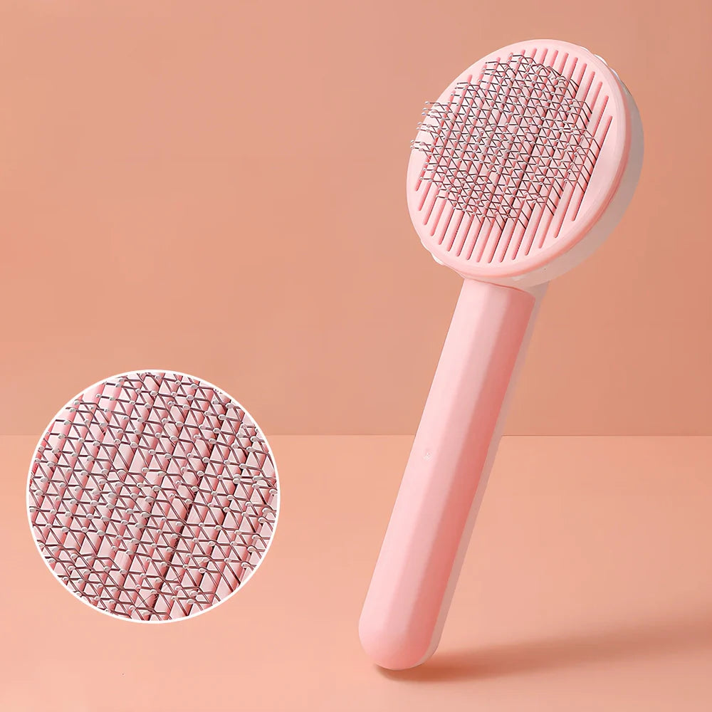 Floating hair cat self-cleaning needle comb in multiple colours removing loose fur