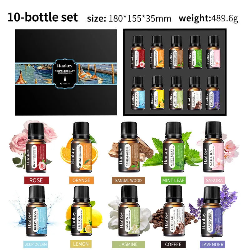 Boxed set of water-soluble aromatherapy essential oils for fresh air diffusion