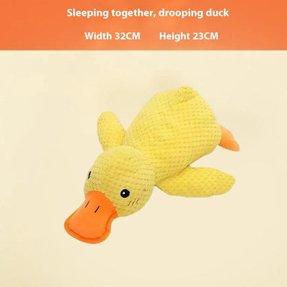 Bite-resistant puppy plush toy with relieving molar design in multiple animal styles including donkey and duck variations