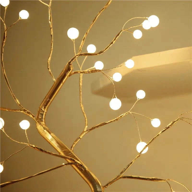 Shimmering Copper Charm - Enchanting LED light with copper wire design for a cozy, ambient glow in your bedroom