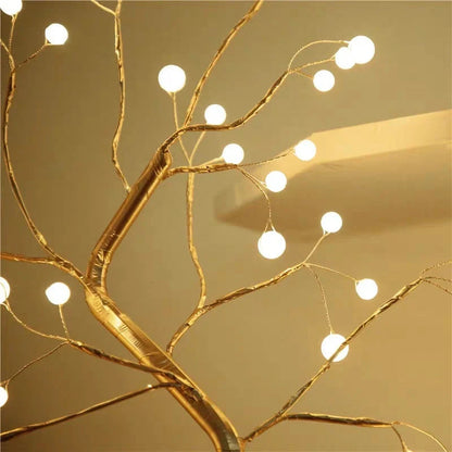 Shimmering Copper Charm - Enchanting LED light with copper wire design for a cozy, ambient glow in your bedroom