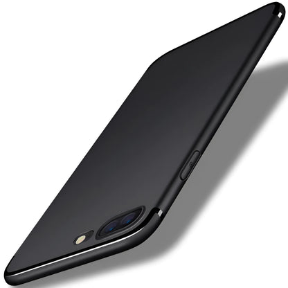 A flexible TPU silicone case for an iPhone, shown in a choice of black, blue, red, or white.