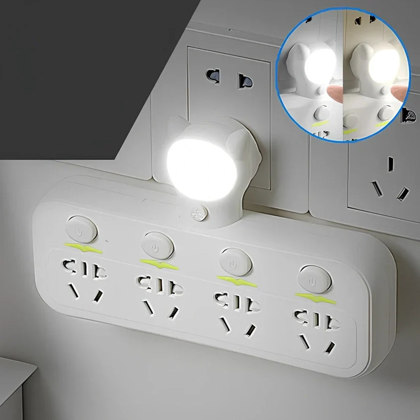 Smart socket with UK plug, LED indicators, USB ports and energy display