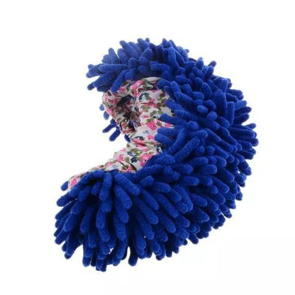 Chenille mop slippers in various colors for easy home cleaning