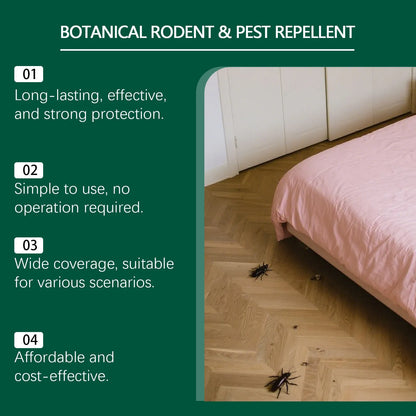 Ten grey animal repellent pills and three white mesh bags for warehouse and household pest control.