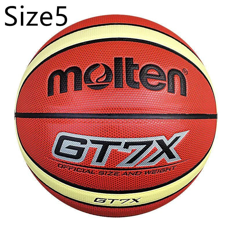 Durable outdoor basketball with PU rubber liner, non-slip surface, and standard size 7 specification for all-weather play