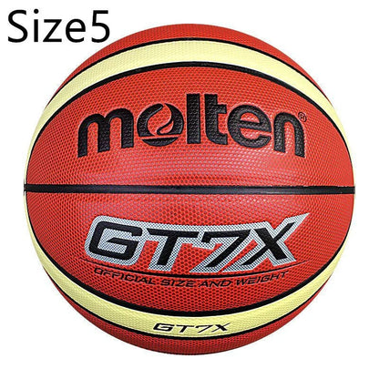 Durable outdoor basketball with PU rubber liner, non-slip surface, and standard size 7 specification for all-weather play