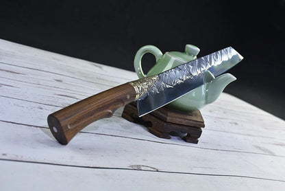 Hand forged lightweight slicing knife with rosewood handle and sharp 5Cr15Mov blade