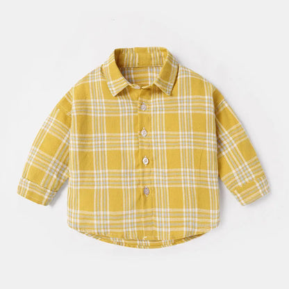 Boys' long sleeve cotton shirt with lattice animal print in light blue, sizes based on child height.