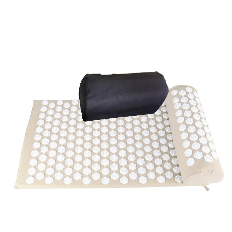 Lotus-shaped acupressure mat and pillow set in blue colour for massage therapy