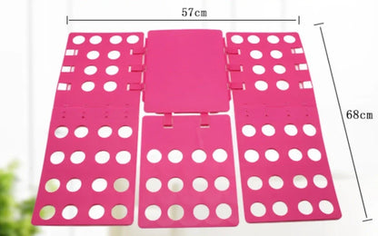 Adjustable clothes folding board showing 40x48cm and 68x57cm sizes with PP+PE construction