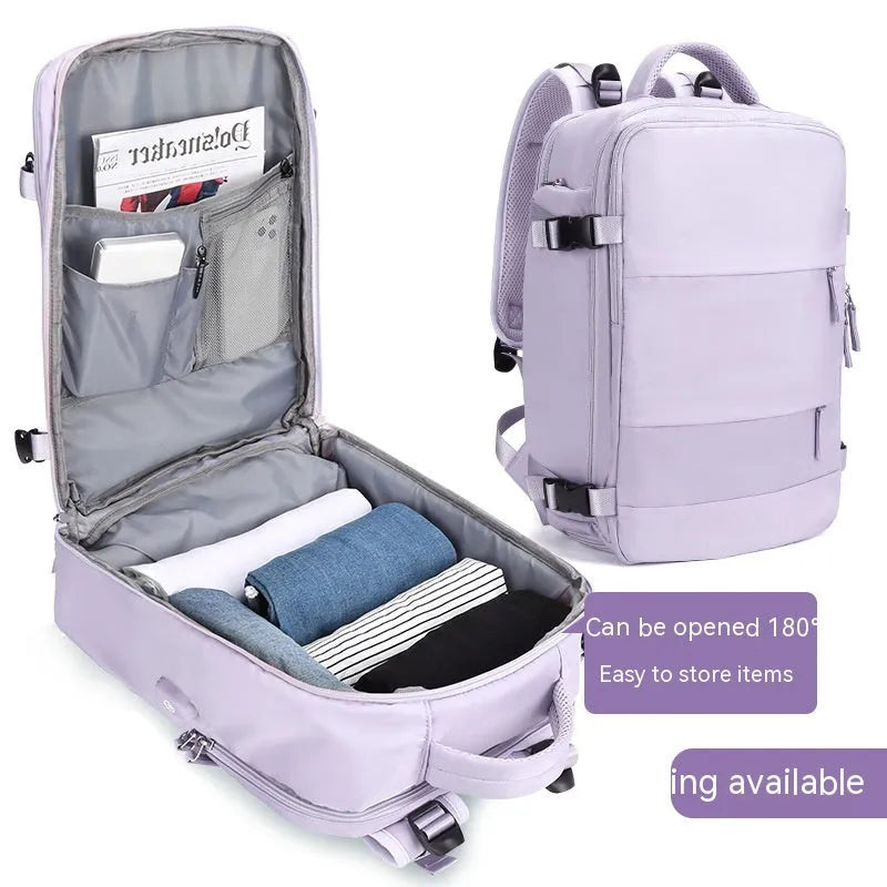 Large capacity waterproof mummy backpack in mint green colour with nylon material and 30-litre storage