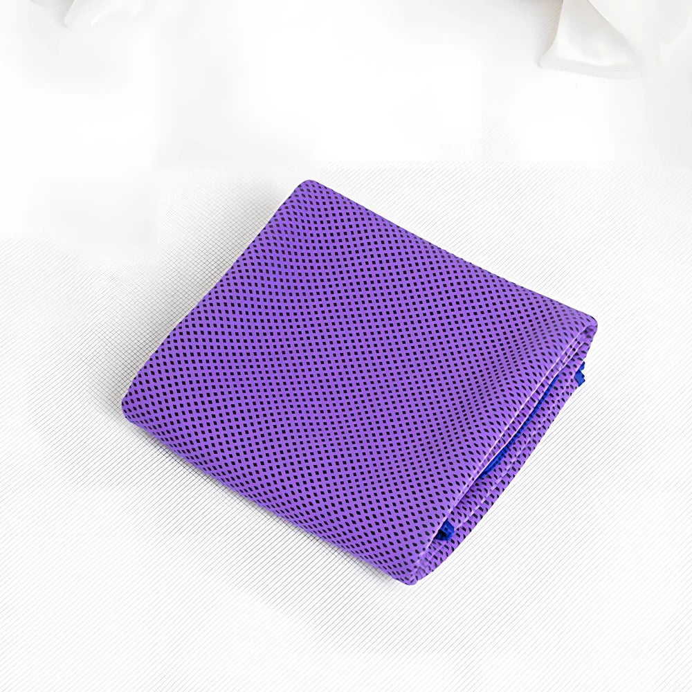 30x100cm sports cooling towel showing gray color with physical evaporation technology for instant cooling