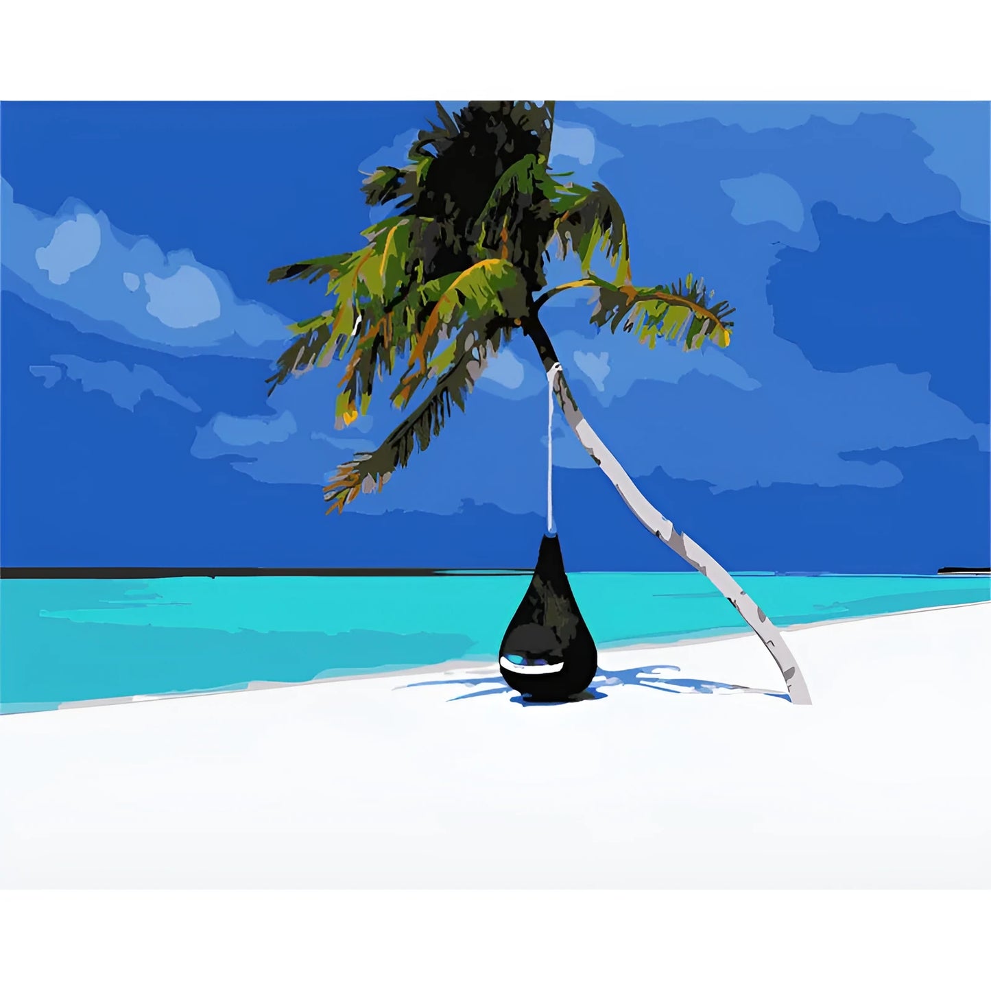 40 by 50cm digital oil painting canvas artwork in Kz918 colour style, unframed wall decor