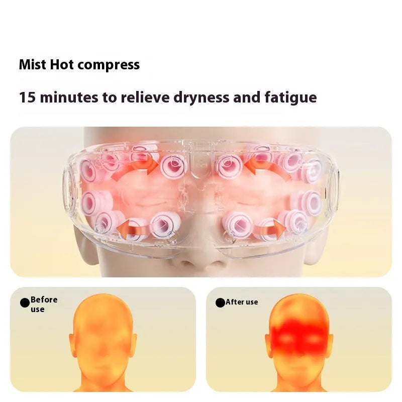 Bluetooth steam eye moisturising instrument in purplish grey colour with hot compress massage function