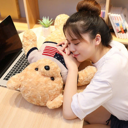 45cm grey teddy bear plush toy with soft fabric and PP cotton filling
