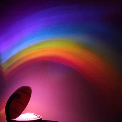 Colorful rainbow projection lamp with ABS plastic construction, offering soothing lighting effects for home decor