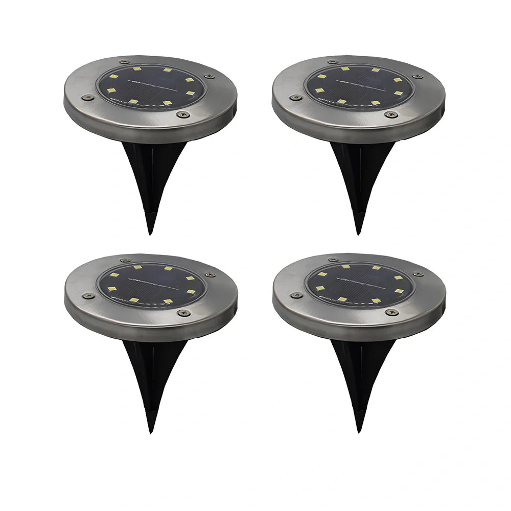 8LED waterproof solar garden light with weatherproof housing and solar panel