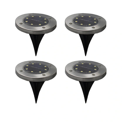 8LED waterproof solar garden light with weatherproof housing and solar panel