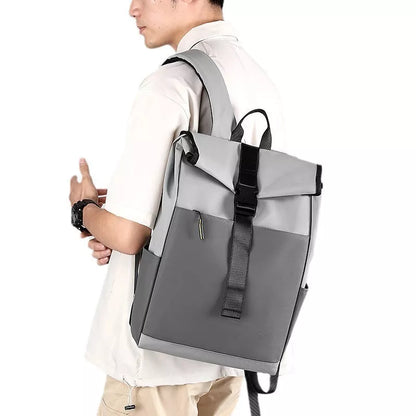 Waterproof Oxford cloth backpack for laptops and travel in gray, dark gray, and black