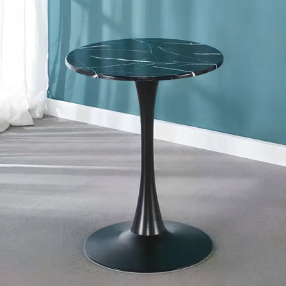 Scandinavian style coffee table with folding chairs in white finish, 60cm diameter